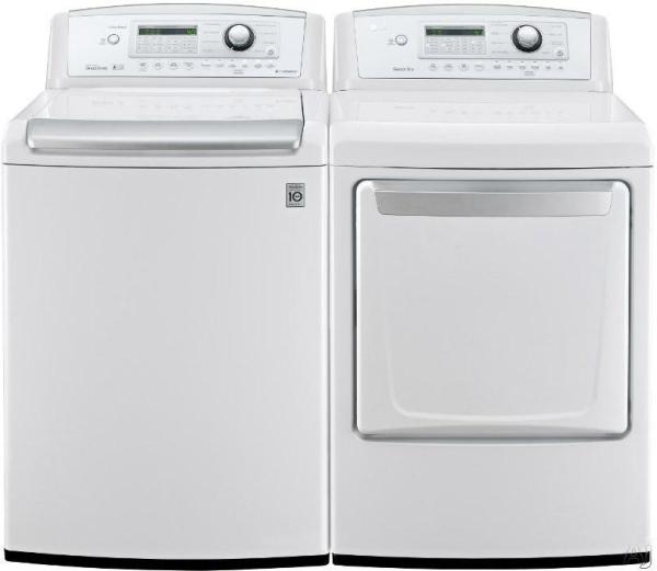 LG WT4970CW / DLE4970W Washer & Electric Dryer Set FACTORY REFURBISHED