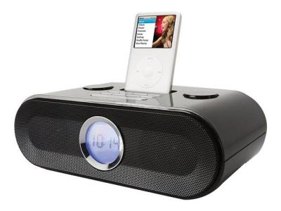 COBY CS-MP125 Dual Alarm/Clock Radio with Universal Dock for iPod FOR 110-240 Volts