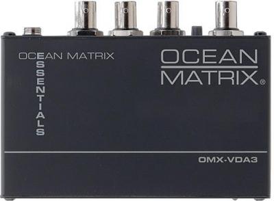 Ocean Matrix OMX-VDA3 Essential Series 1x3 Composite Video Distribution Amplifier  110 Volts Only for use in USA