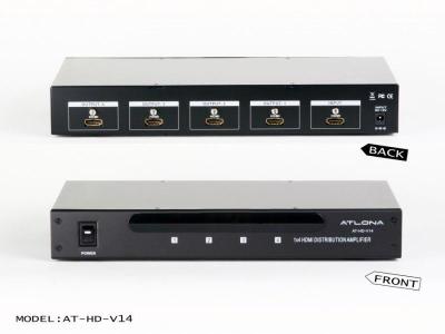 Atlona AT-HD-V14 1x4 HDMI Distribution Amplifier (HDMI 1.3) with 3D Support 110 Volts Only for use in USA