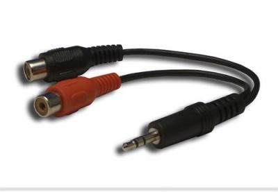 ZUUM MEDIA 35M2RF.5 6 Inch 3.5mm to 2 RCA Female Cable Adapter