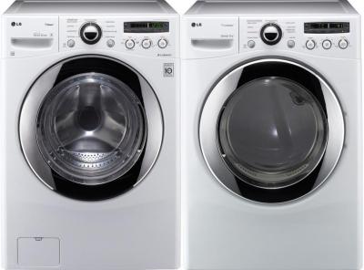 LG WM2650HWA 3.6 cu. ft. Front Load SteamWasher / DLEX2650W 7.3 Cu. Ft. Electric Steam Dryer-White