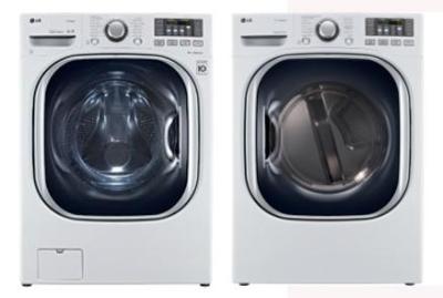 LG WM4070HWA 4.3 cu. ft. Ultra Large Capacity TurboWash Washer / DLEX4070W 7.4 Cu. Ft. Electrics Steam Dryer-White Factory Refurbished.