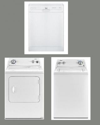 WHIRLPOOL HOME APPLIANCES SET OF WASHER DRYER AND DISHWASHER 220-240 VOLTS 50HZ PACKAGE 1