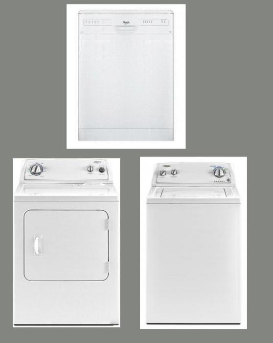 WHIRLPOOL HOME APPLIANCES SET OF WASHER DRYER AND DISHWASHER 220240