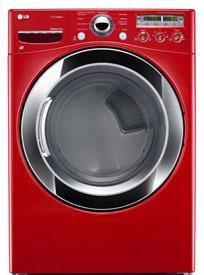 LG DLEX3250R 7.3 Cu. Ft. Electric Steam Dryer, Sensor Dry in Wild Cherry Red FACTORY REFURBISHED (FOR USA)