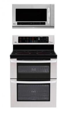 LG LDE3035ST, LMHM2017ST Oven Range & Over the Range Microwave Set FACTORY REFURBISHED (FOR USA )