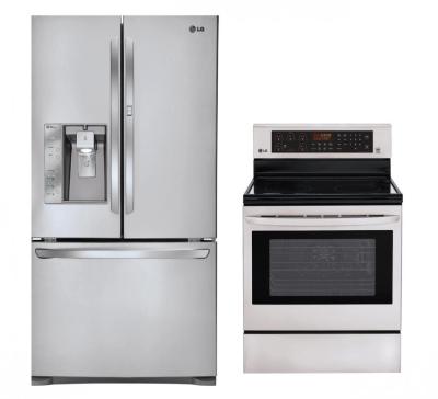 LG LFX31945ST, LRE3083ST Door-in-Door Refrigerator and Oven Range Set FACTORY REFURBISHED (FOR USA)