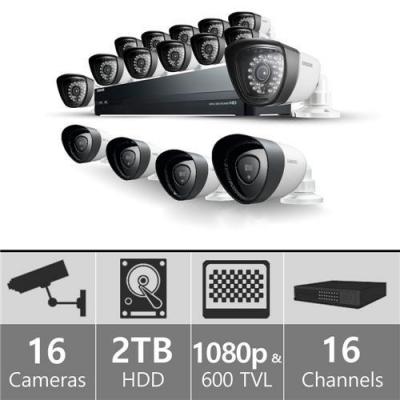 Samsung SDH-P5081SDB - 16ch Hybrid Pack w/ 4 Full HD& 12 SD Bullet Cameras 110-220 volts