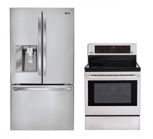 LG LFX31925ST, LRE3083ST French Door Refrigerator and Oven Range Set