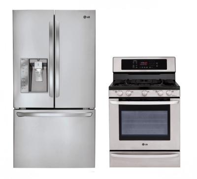 LG LFX31925ST, LRG3095ST Refrigerator and Gas Oven Range Set FACTORY REFURBISHED FOR USA