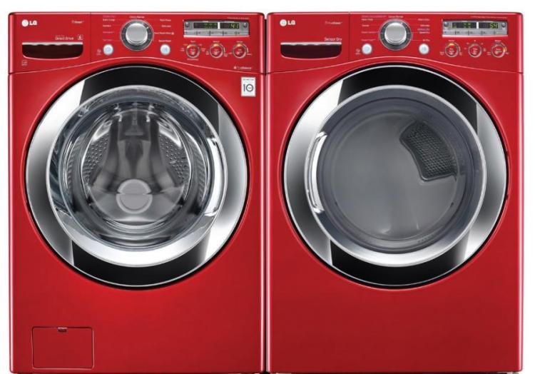 LG WM3250HRA DLEX3250R Red Steam Washer Dryer Set FACTORY REFURBISHED FOR USA