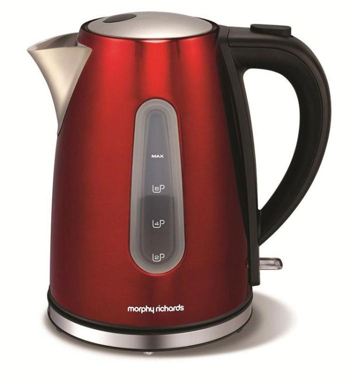 Morphy Richards 43904 Accents Jug Kettle 1.7 Litres 3 KW Red 220 240