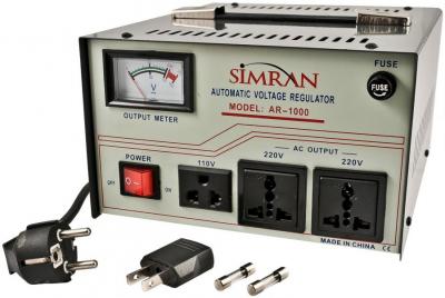 Simran AR-1000 1000-Watt Voltage Regulator/Stabilizer with Built-In Step Up/Down Voltage Transformer, Grey