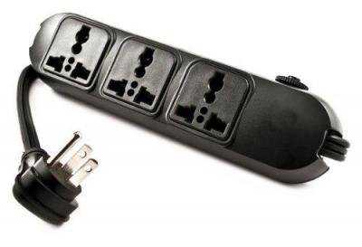 SEVENSTAR SS60 Universal Power Strip 3 Outlets for 110V-250V Worldwide Travel with Surge/Overload