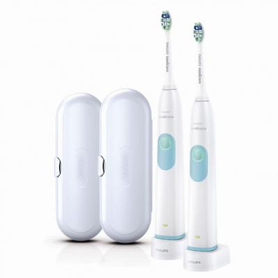 Philips HX6252/71 Sonicare 2 Series Plaque Control Rechargable Toothbrush (2 pk.) for 110-220 volts