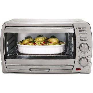 Oster brushed stainless steel countertop oven with clearance convection