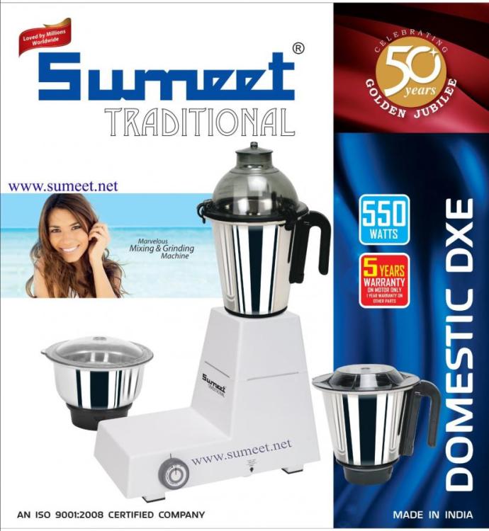 Sumeet Domestic-DXE 110V Traditional Indian Mixer Grinder, White 110 Volts  ONLY FOR USA AND CANADA