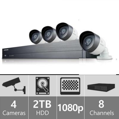 Samsung SDH-C74040 - 8 Channel 1080p HD 2TB Security System with 4 Cameras 110-220 volts