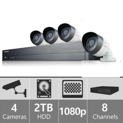 Samsung SDH-C74040 - 8 Channel 1080p HD 2TB Security System with 4 Cameras 110-220 volts