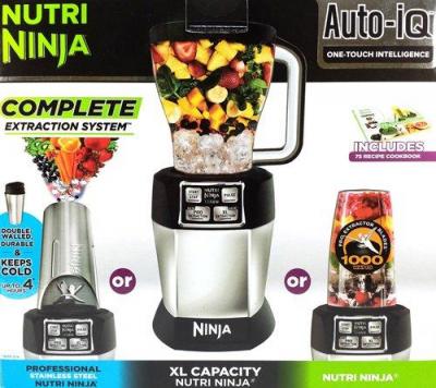 Nutri Ninja BL486 Blender Auto-IQ Complete Extraction System 1000W Professional for 110 Volts Refurbished