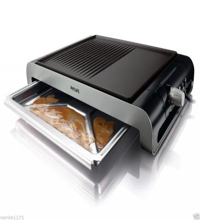 Philips THD 4419 table Grill Non Stick Adj Thermostat Grease Drain