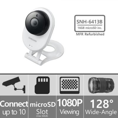 Samsung SNH-E6413BMR - HD WiFi IP Camera with 16GB microSD Card (Refurbished)