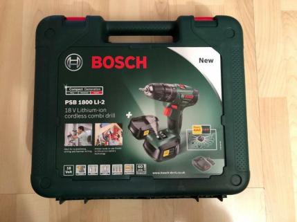 Bosch PSB 1800 LI-2 Cordless Lithium-Ion Hammer Drill Driver Featuring Syneon Chip Technology (1 x 18 V Battery, 1.5 A) 220 volts 50HZ NOT FOR USA