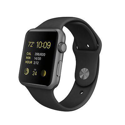 Apple Watch Sport 38mm Aluminum Case with Sport Band  BLACK COLOR.