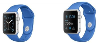 Apple Watch Sport 38mm Aluminum Case with Sport Band BLUE COLOR.
