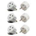 Heavy Duty Grounded USA American 6PKSCHUKO  to European German Schuko Outlet Plug Adapter - 6 Pack.