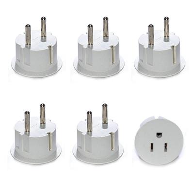 American USA To European Schuko Germany Plug Adapters CE Certified Heavy Duty - 6 Pack.