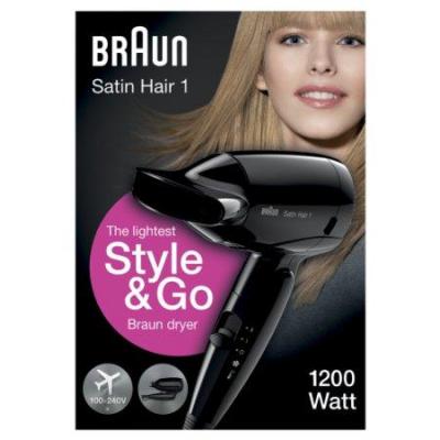 Braun HD130 Satin Hair 1 Style and Go 1200-Watt Dryer 220-240V