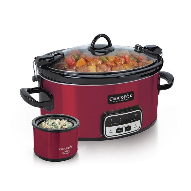 Crock-Pot SCCPVLR609-R 6-Quart Cook and Carry Slow Cooker with Little  Dipper Warmer (Assorted Colors) 110 volts ONLY FOR USA