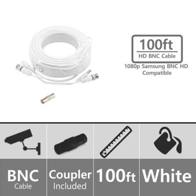 SECURITY CAMERA CABLE 1080p Compatible STS-FHDC100 100ft BNC Video/Power Cable
