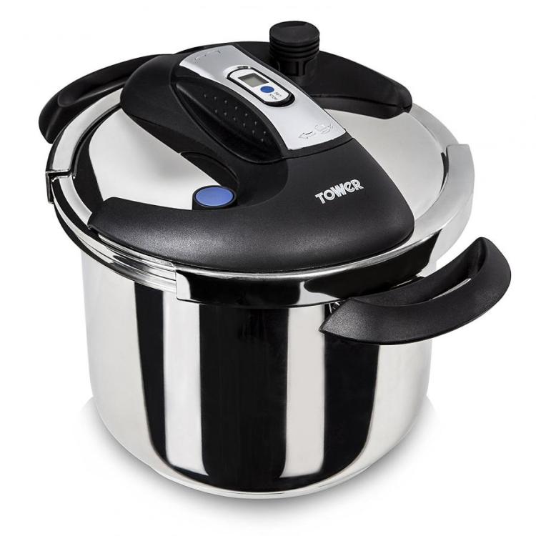 Tower T90103 One Touch Pressure Cooker 6 L Silver