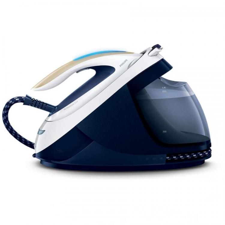 Navy with Philips GC004/00 PerfectCare Pure Anti-Scale Cartridge Philips GC9630/20 Perfect Care Elite Steam Generator Iron with Optimal Temperature and 420 g Steam Boost Pack of Four