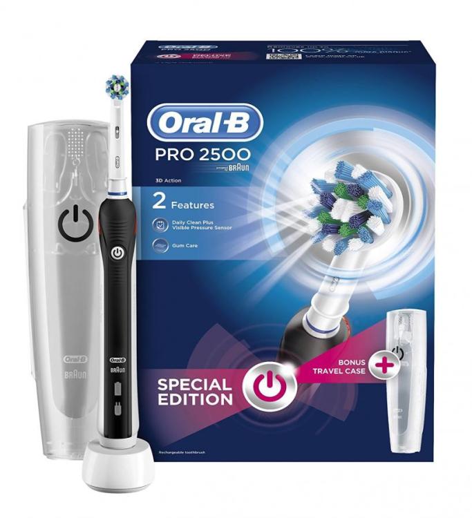 Slordig Ideaal Instrueren Oral-B Pro 2500 Electric Rechargeable Toothbrush Powered by Braun - Black  (Packaging May V