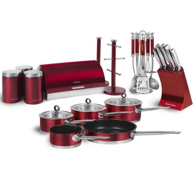 Morphy Richards RMLBUNDLE Accents Kitchen Set, Red, 21-Piece