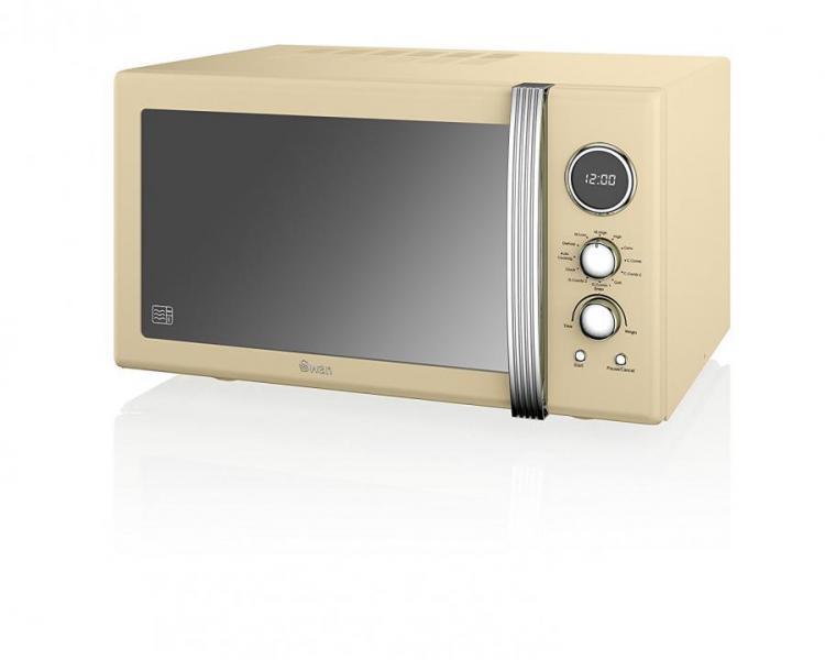 Swan SM22080CN Retro Digital Combi Microwave with Oven and Grill, 25 Litre,  900 W, Cream [