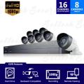 SAMSUNG -SDH-C75080 16 CHANNEL 1080P HD 2TB SECURITY SYSTEM WITH 8 CAMERAS (REFURBISHED) 110-200 VOLTS