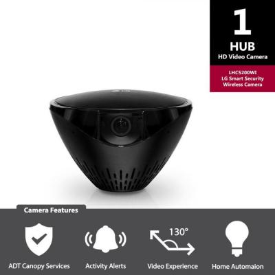LG - LHC5200WI SMART SECURITY ALL-IN ONE HOME MONITORING CAMERA HUB WITH OPTIONAL ADT MONITORING SERVICE 110-220 VOLTS