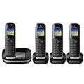 Panasonic KX-TGJ324EB Quad Handset Cordless Home Phone with Nuisance Call Blocker - Black 220 VOLTS NOT FOR USA