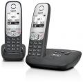 SIEMENS Gigaset A415 DECT Cordless Phone 2 head set – Black 220 Volts NOT FOR USA