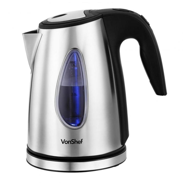 VonShef 13139 Stainless Steel Electric Cordless Kettle for 220 VOLTS NOT  FOR USA