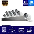 SAMSUNG WISENET SDH-C75101 - 16 CHANNEL 1080P HD DVR VIDEO SECURITY SYSTEM WITH 2TB HARD DRIVE AND 10 CAMERAS 110-220 VOLTS