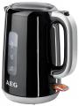 AEG PerfectMorning EWA3300 Kettle (2200 Watt, 1.7 Liter, double-sided water level indicator, removable and washable scale filter) Black 220 VOLTS NOT FOR USA