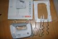 Bosch hand mixer MFQ 36400, white-gray 450 watts, 5 speed levels 220 Volts NOT FOR USA