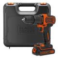 BLACK+DECKER 18 V Lithium-Ion Drill Driver with Kit Box and 2 Batteries 220 Volts NOT FOR USA