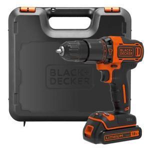 BLACK+DECKER 18 V Lithium-Ion Drill Driver with Kit Box and 2